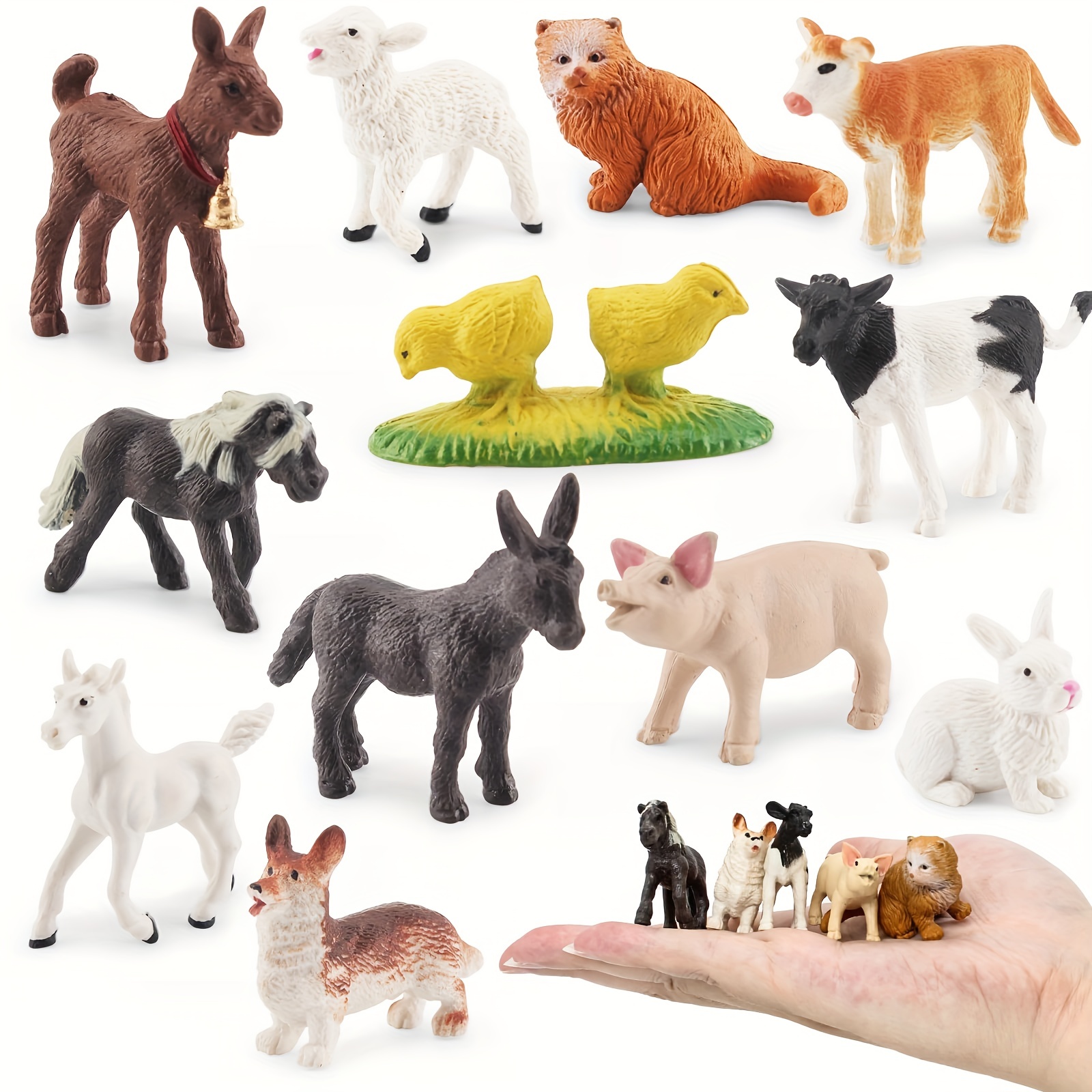 21 pièces ensemble animaux de ferme réalistes figurines animaux de ferme  jouets pour fête