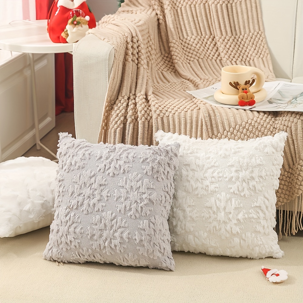 Fuzzy Throw Pillow COVER Sugar. Throw pillows . Decorative pillows . Throw  Pillows Covers . – Happy Cozy Sunday