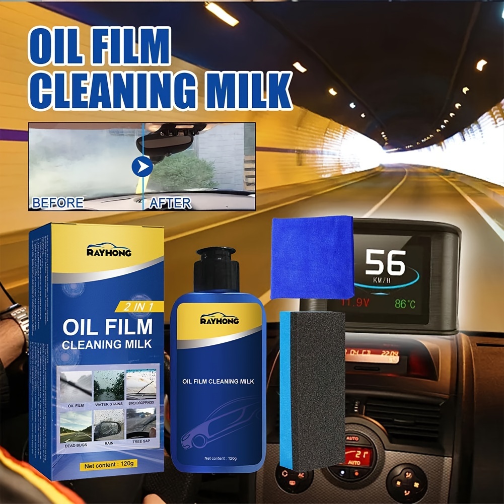 Car Glass Oil Film Cleaner Remover Glass Cleaner Kit - Temu