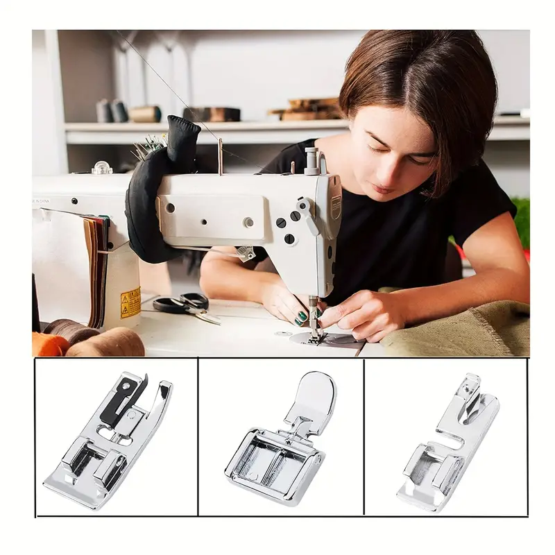 11pcs Presser Feet, Sewing Machine Presser Walking Feet Kit Compatible For  Brother Janome Elna New Home And Low Shank Sewing Machines, With Storage Bo
