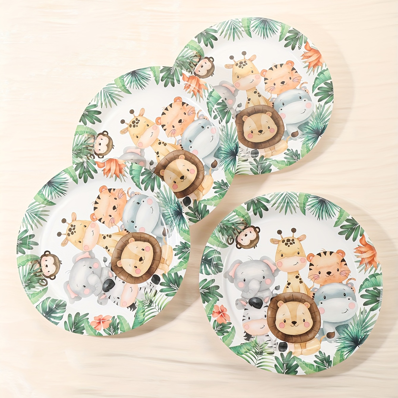 125 Pcs, Vajilla Temática De Elefante Desechable, Decoración Infantil De  Fiesta Con Platos De Papel, Platos