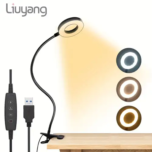 LED Lampe USB Lampes Clips Tactile, 3 Modes d'Éclairage Luminosité Réglable  Lampe de Bureau, Lampe