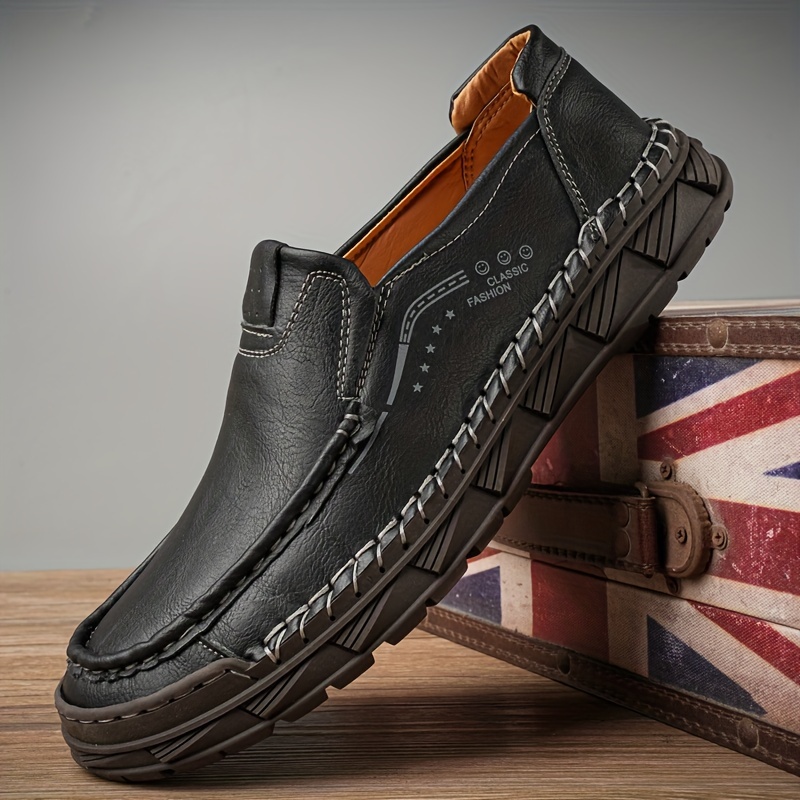 Men's Casual Slip On Leather Driving Shoes Soft Sole