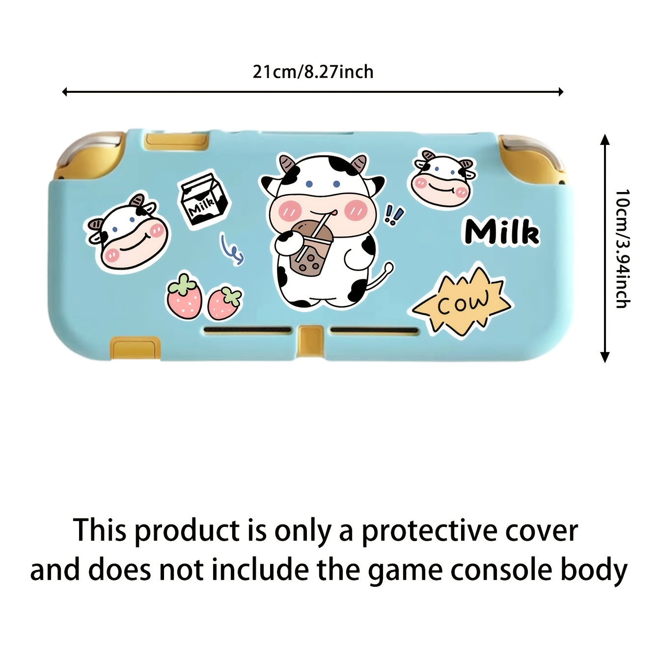 Cow Game Console Cover with Handle, Silicone Soft Shell