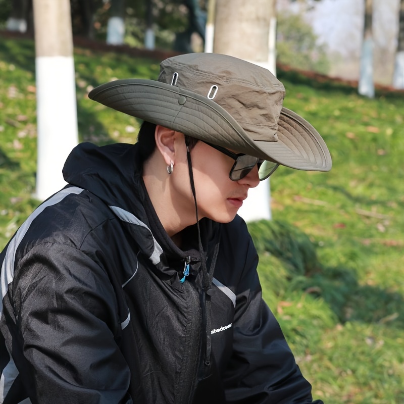 1pc Quick Drying Waterproof Fishing Hat With Wide Brim For Sun