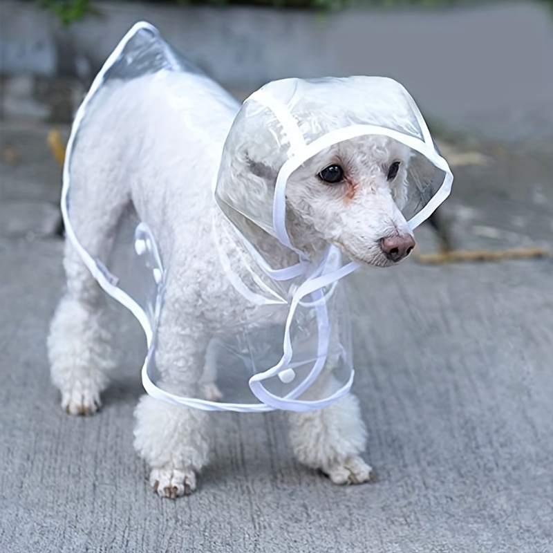 Chubasquero impermeable para perro, chaqueta con tira reflectante, poncho  ligero con capucha para perros de tamaño pequeño a grande. (M, amarillo)