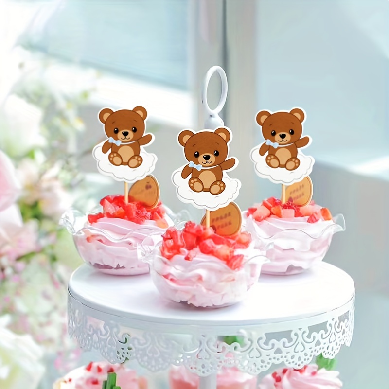 Clouds Little Bear Cake Toppers Bear Animal Theme Baby - Temu