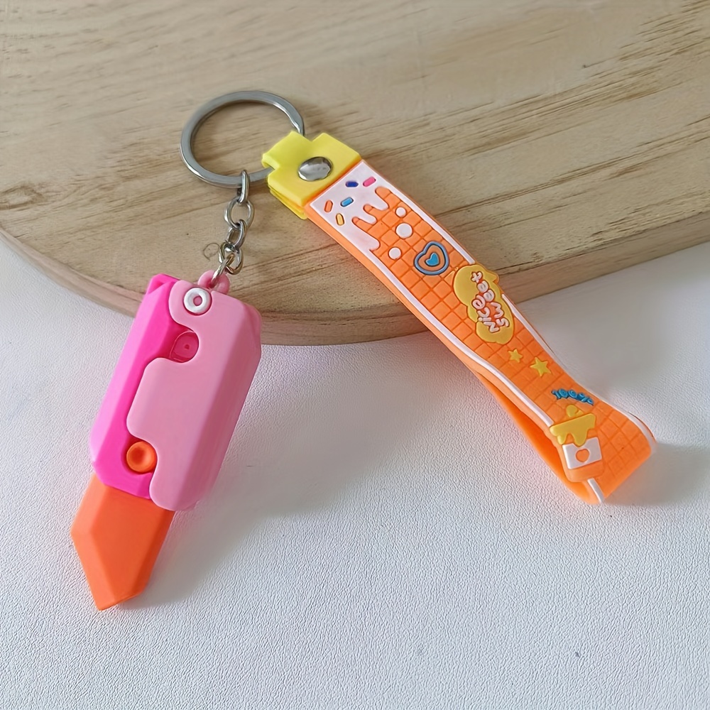 Nightlight Radish Knife Gravity Knife Keychain Decompression - Temu