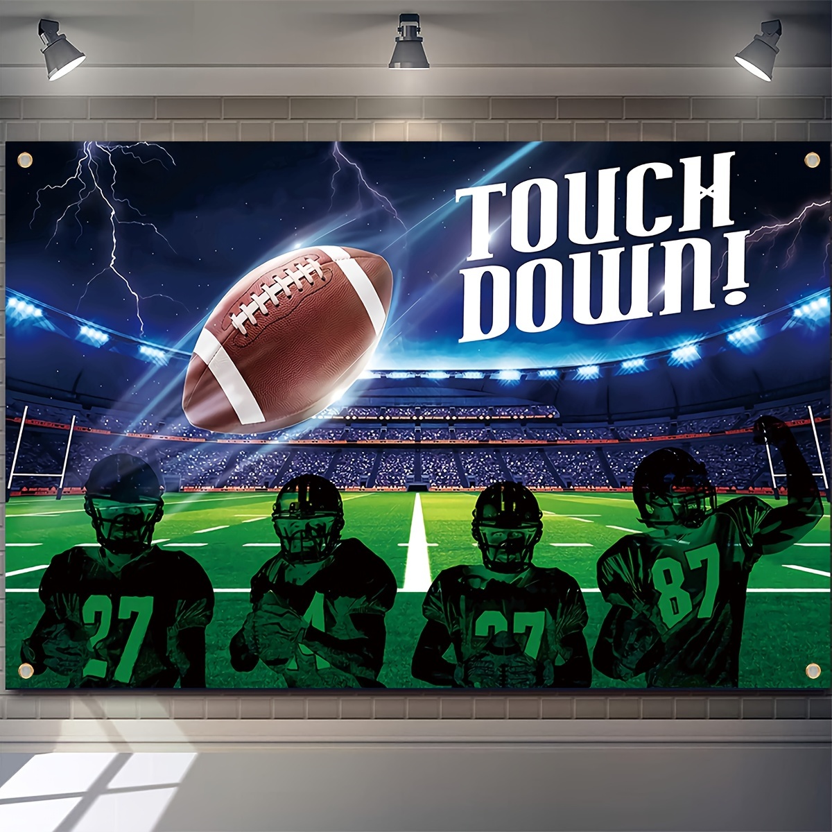 : Football Party Decorations-Touch Down Backdrop Super