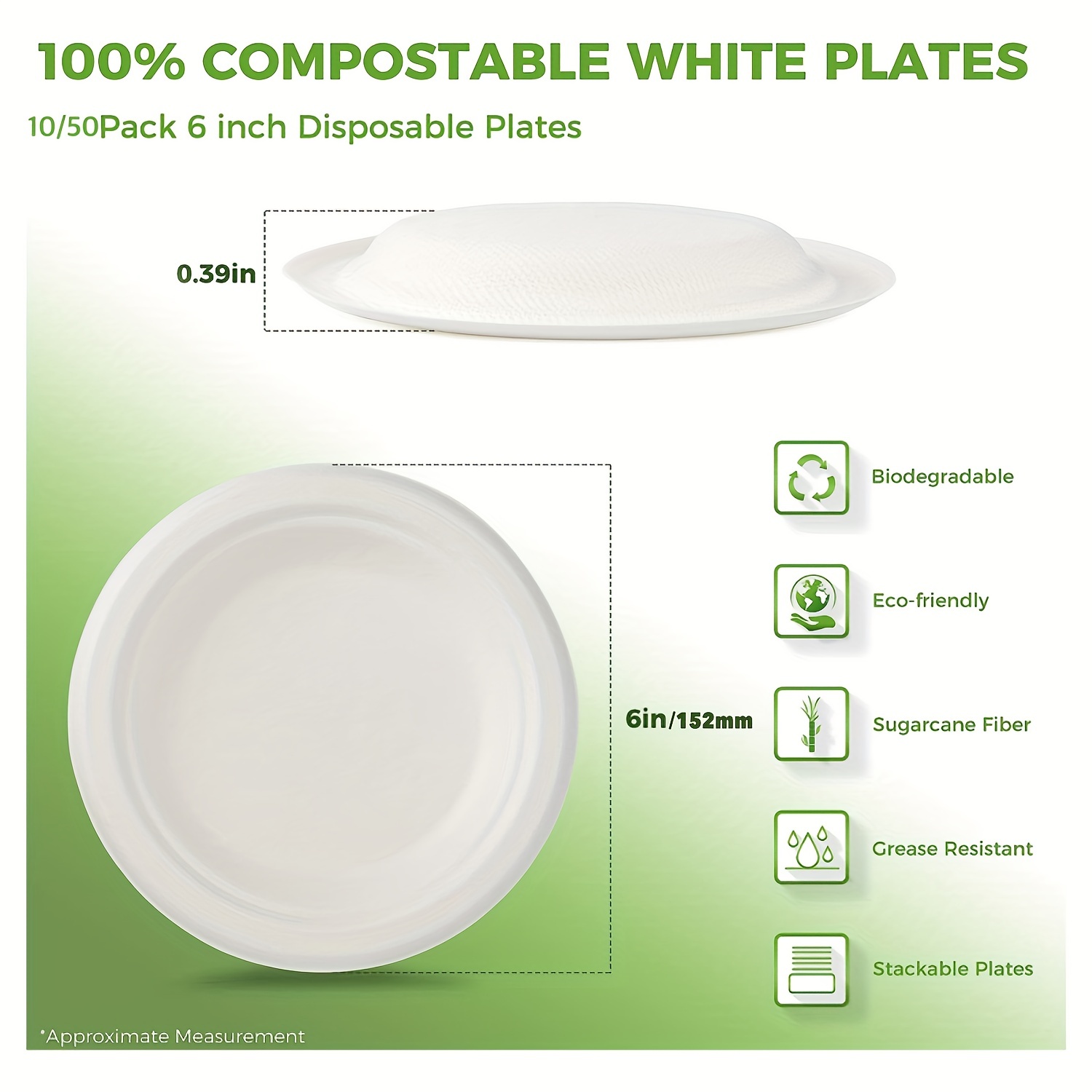 Heavy Duty Paper Plates Disposable Biodegradable Sugarcane - Temu