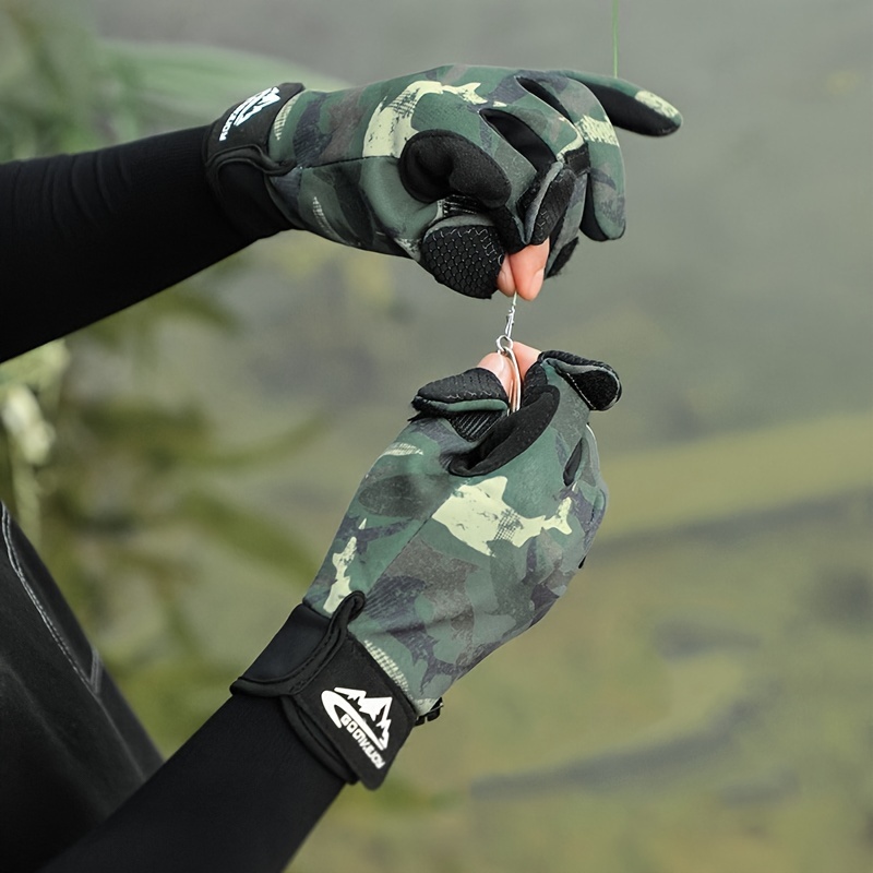 Fingers Convertible Anti Skid Gloves Fishing Hiking Camping - Temu