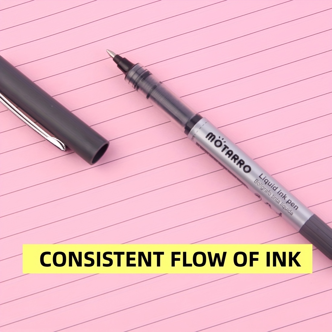 Liquid Gel Pens Premium Black Ink Medium Point Pen For - Temu