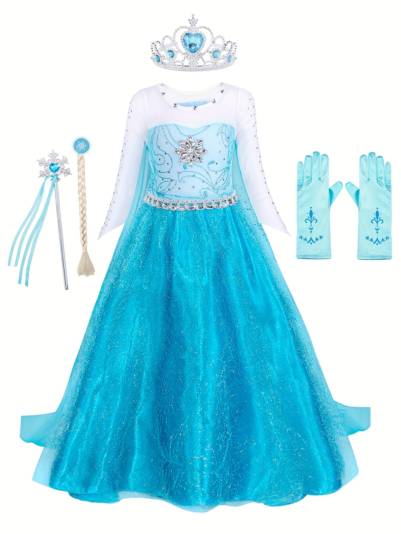 Filles Snow And Ice Romance Princess Dress Costume Robe De - Temu France