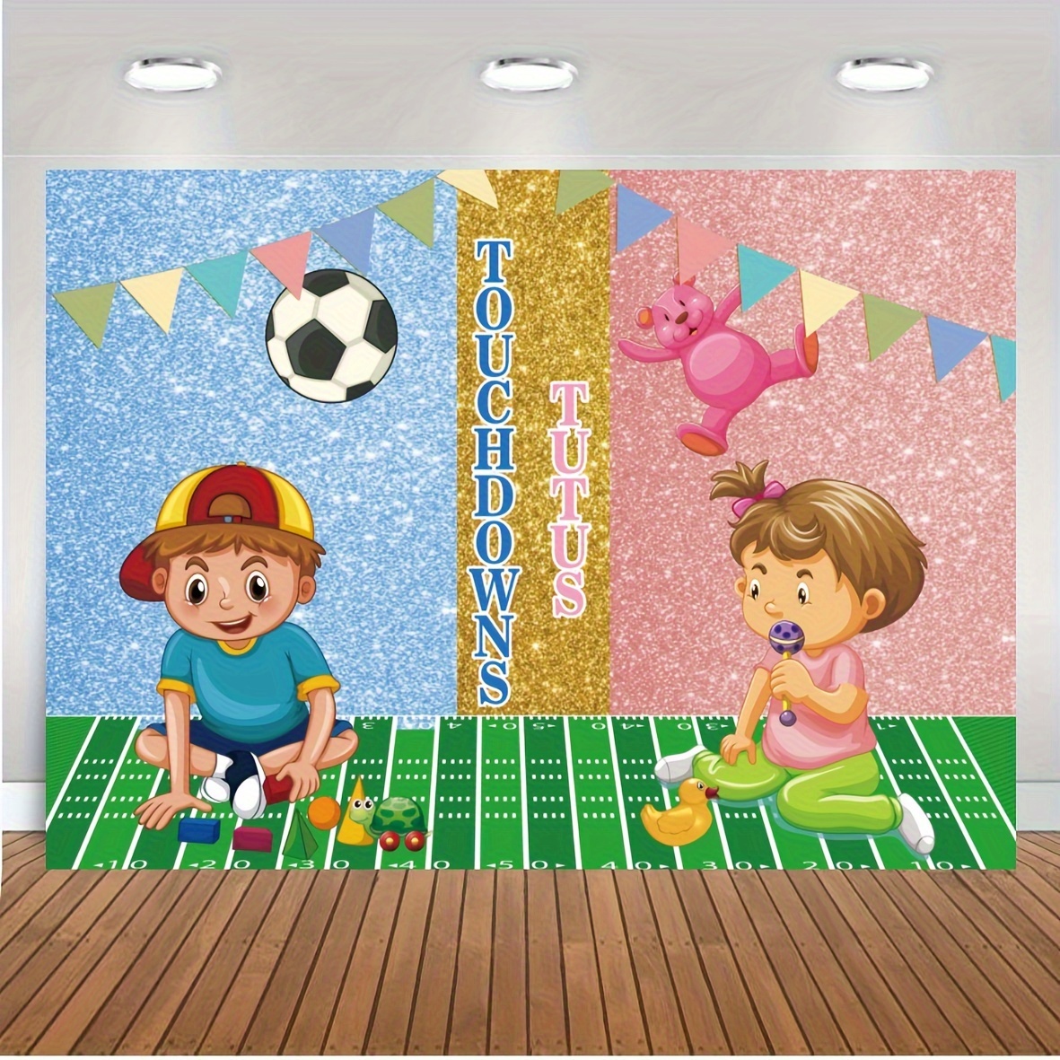 Touchdown Tutu Gender Reveal Backdrop Gender Reveal Party - Temu