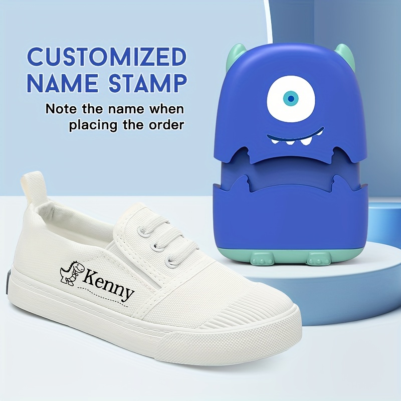 School Set( Blue Monster Stamp And Stickers)custom Name - Temu