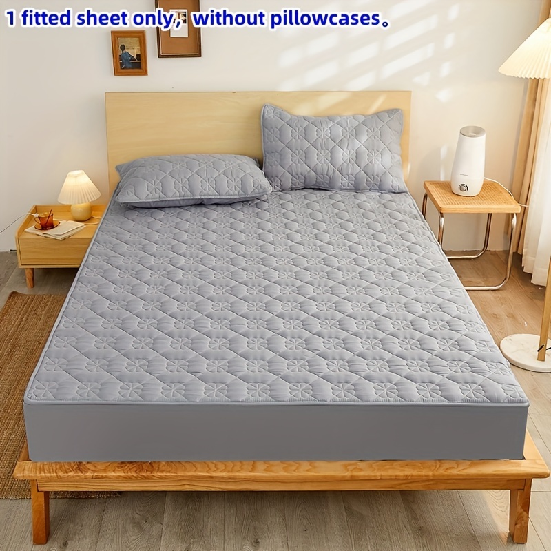 Solid Color Fitted Sheet Anti dust Non slip Mattress Temu