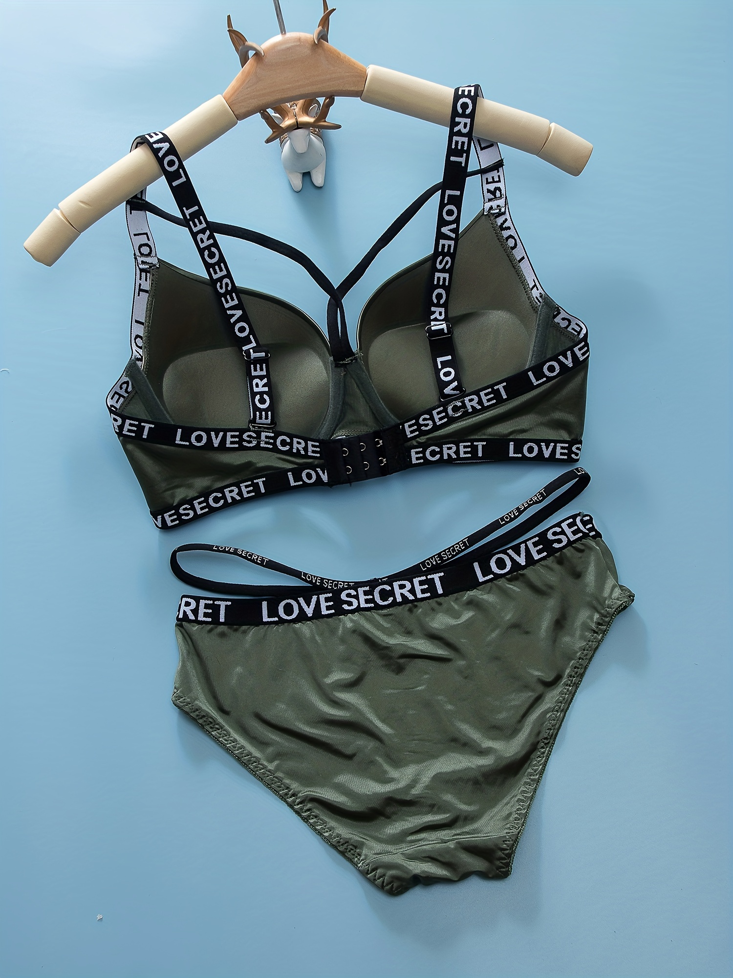 Lace Lingerie Set Bra Push Up Bra Underwear Bra and Panties for Women  Ladies (Green, 75B) 
