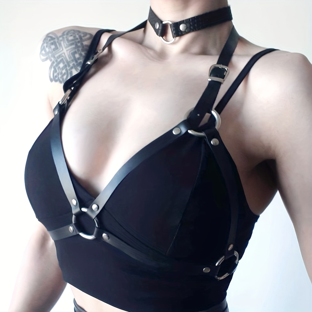 Sexy Chest Harness Belt Gothic Hollow Body Suspenders - Temu