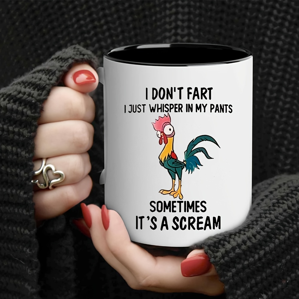 Funny Chicken Coffee Mug Ceramic Coffee Cups Don't Fart - Temu
