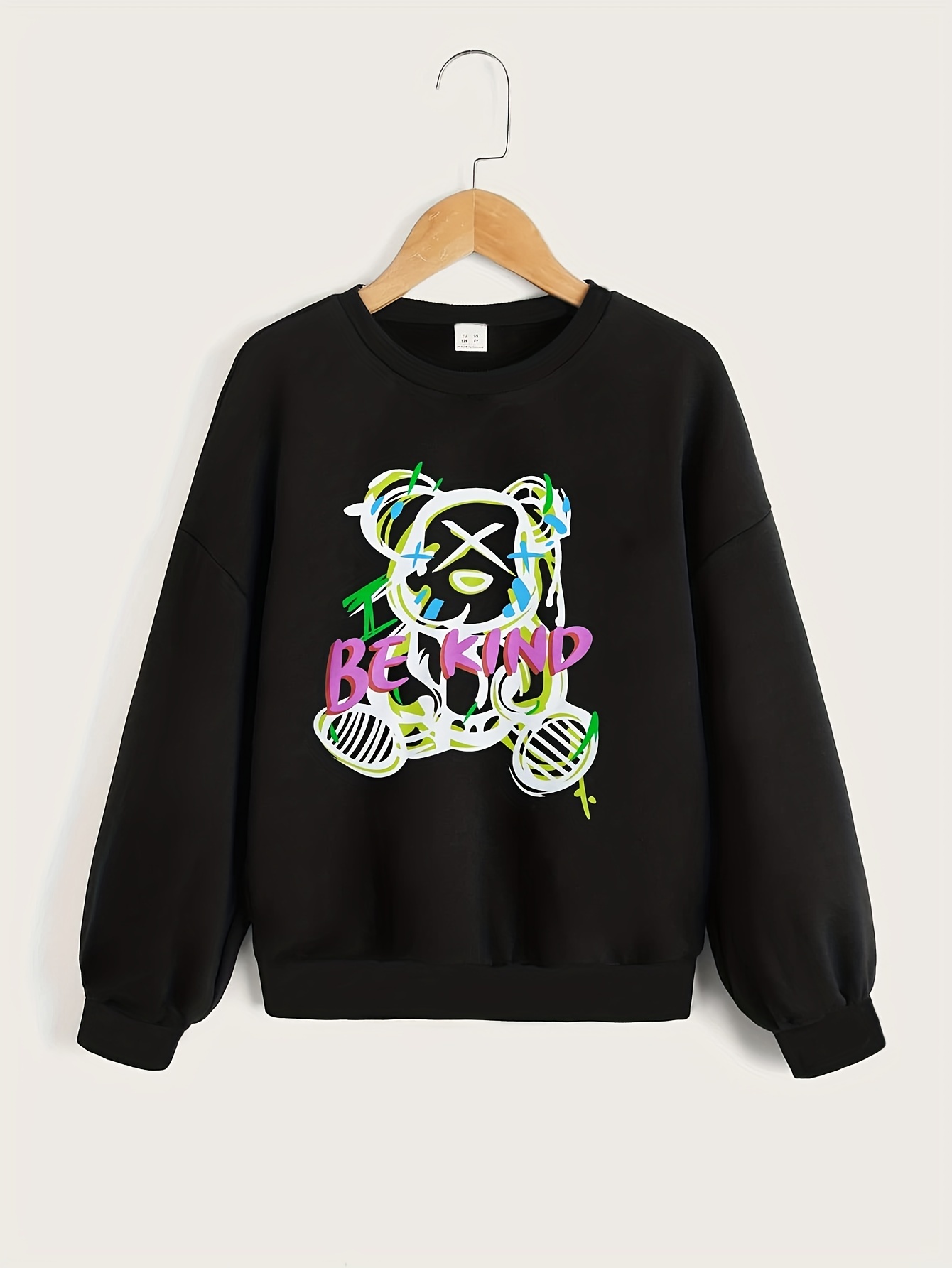 Color Block Trendy Sweatshirts For Girls Long Sleeve Round - Temu Germany