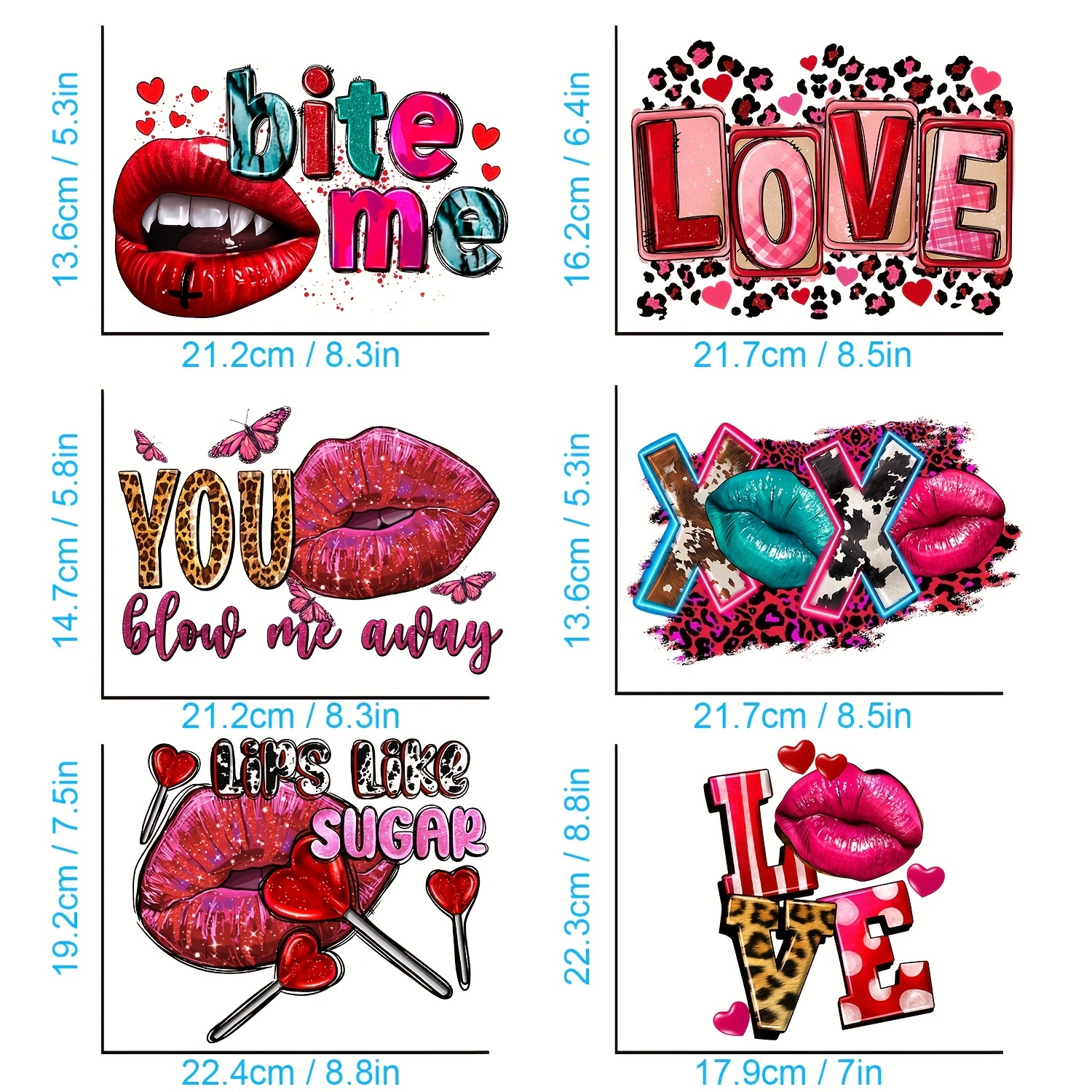 New Designs Hot Lips Diy Iron On Transfer Stickers For T-shirts Washable  Garments Accessories Heat Transfer Press Sticker For Clothing - Temu