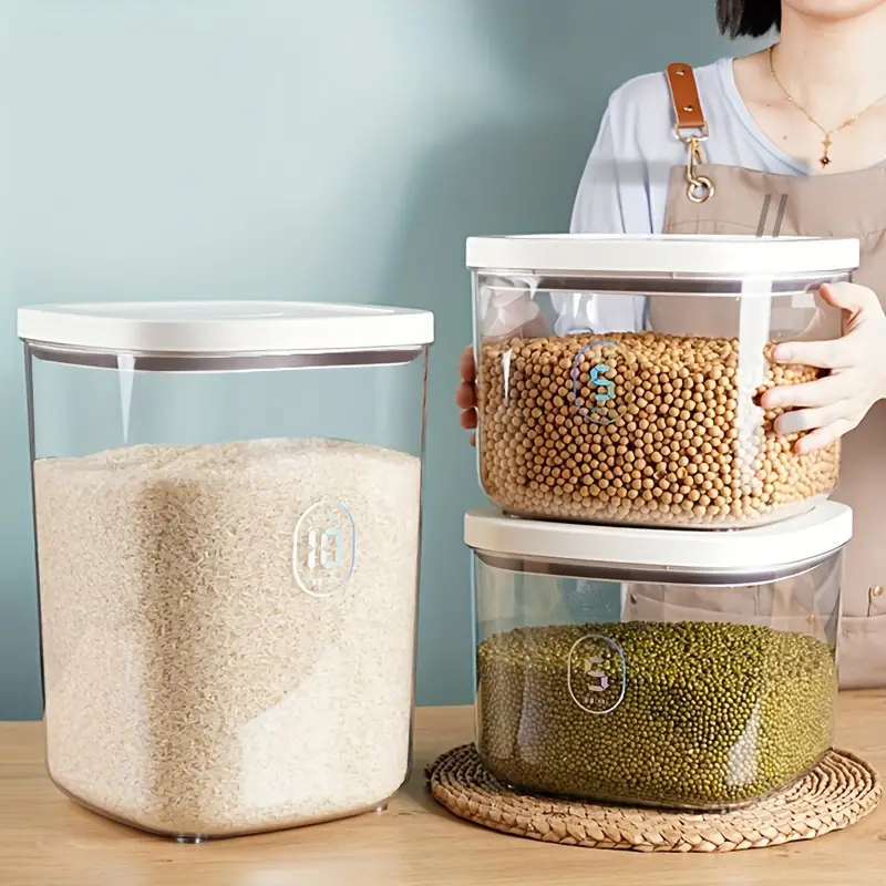 5kg 10kg Kitchen Rice Storage Box Plastic Large Capacity Container Box  Grain Flour Dispenser Moisture Proof