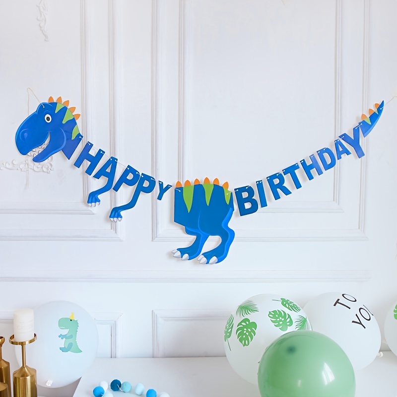 Striscione per festa di compleanno con motivo a dinosauro 1pc, striscione  per festa di compleanno in un unico pezzo di dinosauro, decorazione per fest