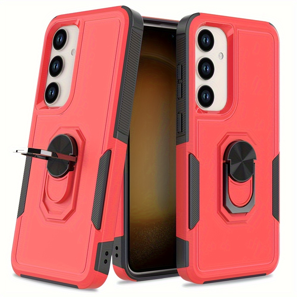 Phone Case Ring Stand Combine Phone Case Shockproof Hard Pc - Temu