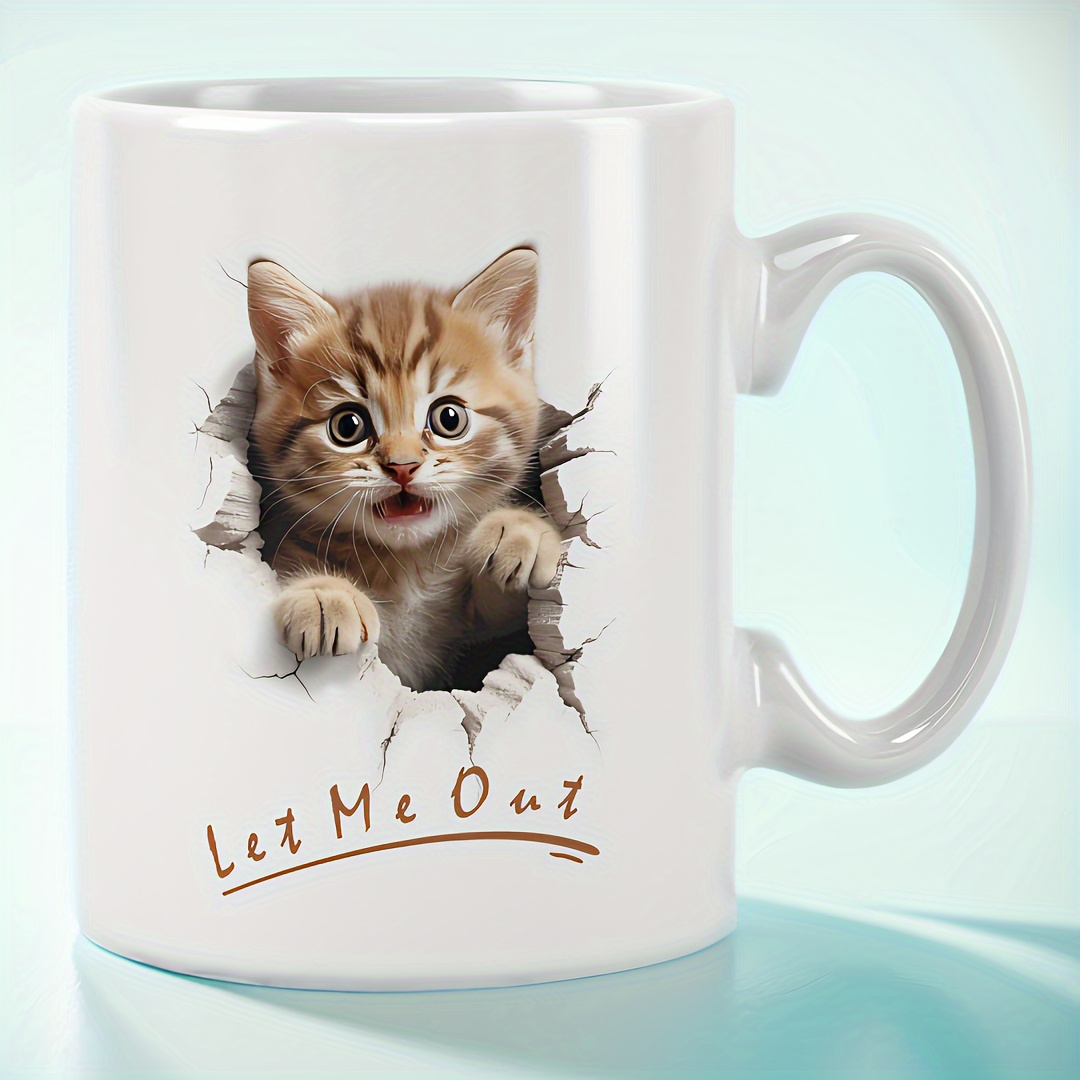 3D Angry Cat Coffee Mug Design