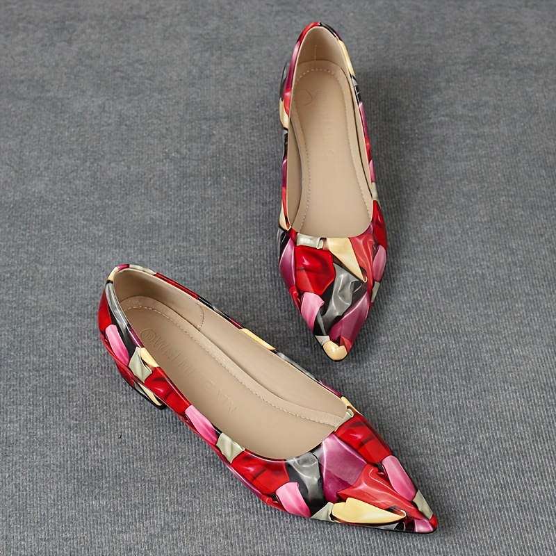 Colorful Chunky Heels Women s Elegant Point Toe Dress Pumps Temu New