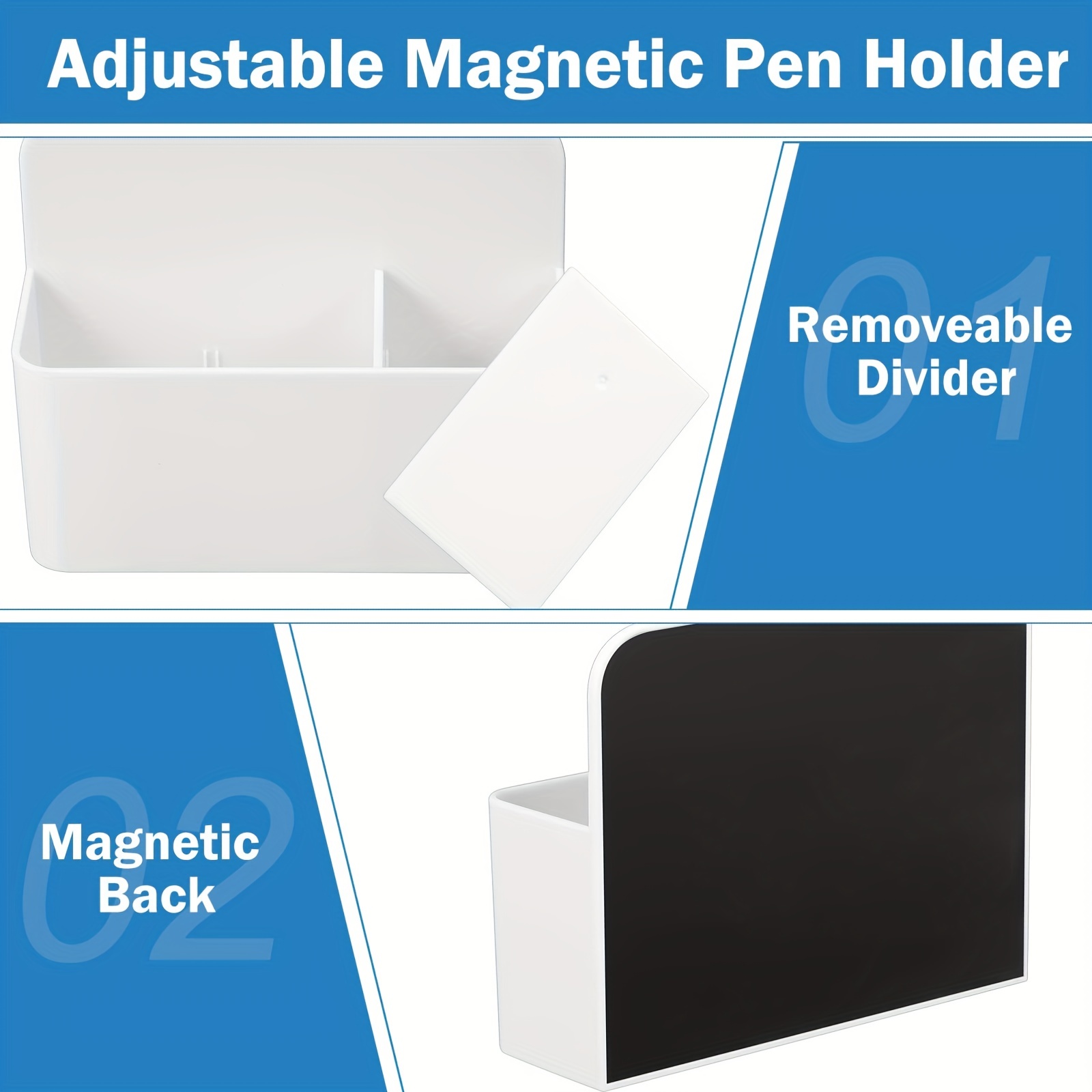 Magnetic Pen Holders With Divider Plastic Magnetic Marker - Temu