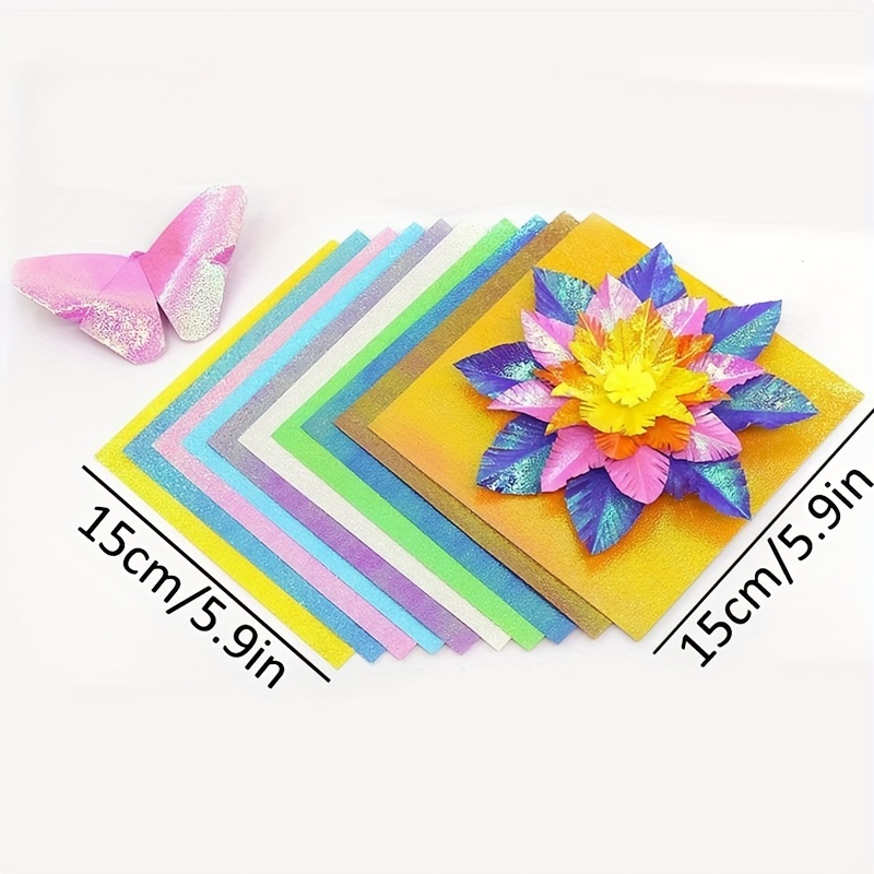 50 Sheets Mixed Colors Pearl Shiny Square Origami Papers Folded