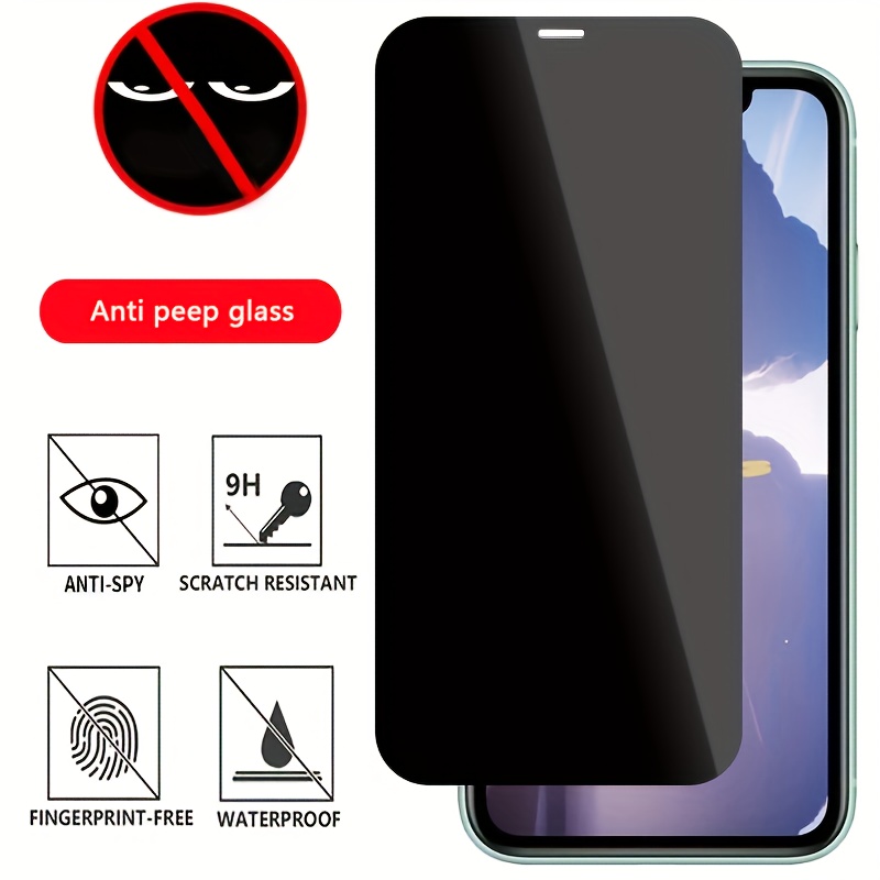 Protector de pantalla de privacidad para iPhone 12 Mini, vidrio templado  antiespía 9H con marco de instalación, cubierta de pantalla antiespía