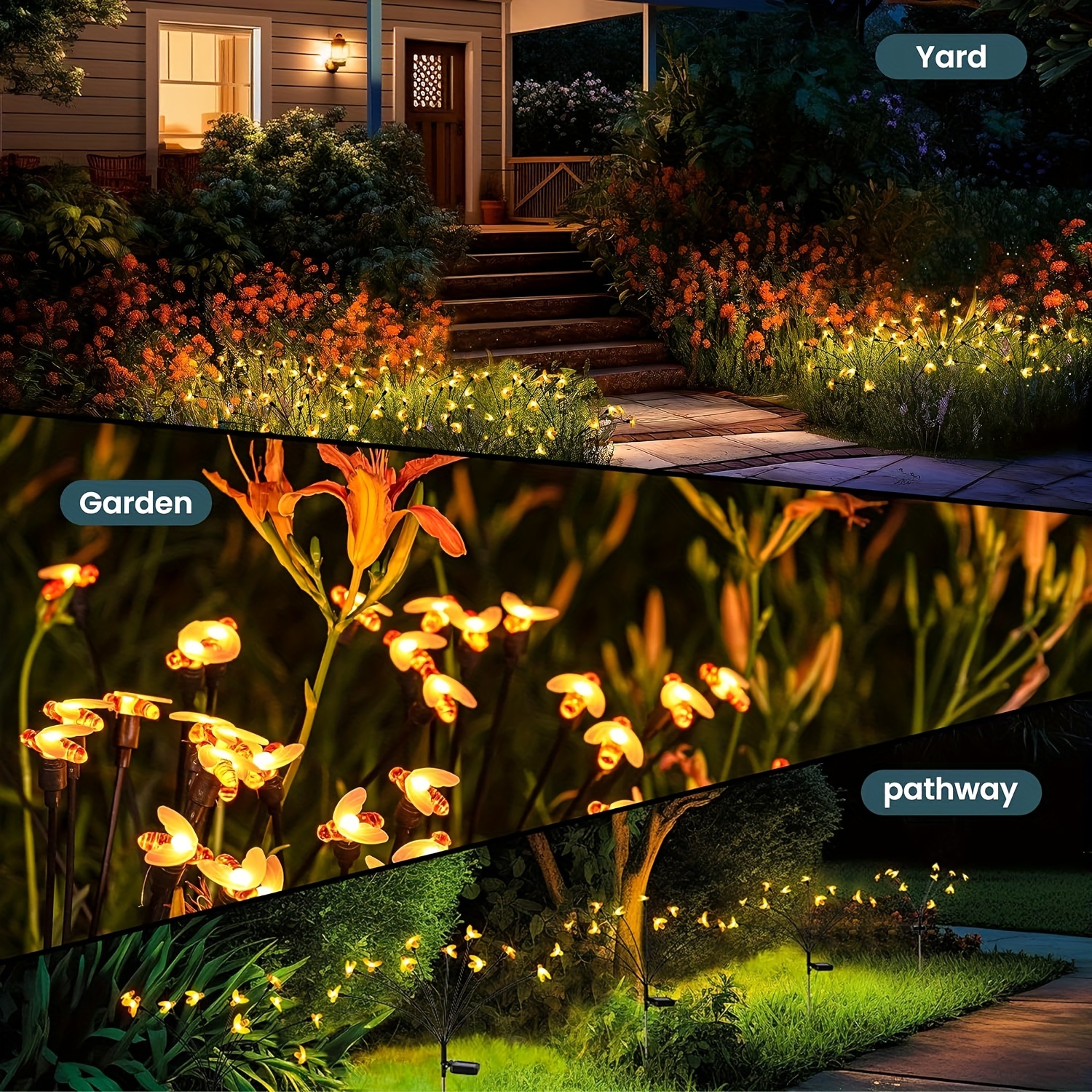 Bee Decor Lights solar Garden Decor Lights 8 Modes Solar - Temu