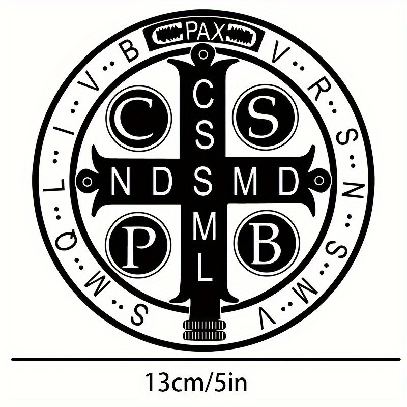  Calcomanía de vinilo con medallón de San Benito