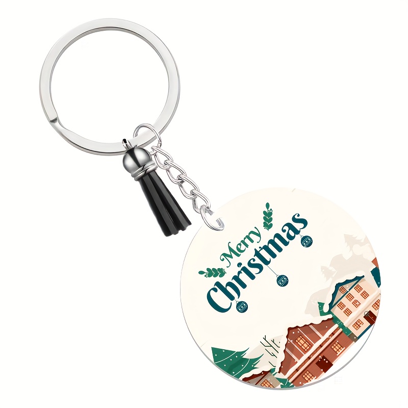 Temu 1pc, Acrylic Keychain Blank with Key Rings Tassels Key Chain for Craft, Bulk Keychain Rings, Acrylic Keychain Rings, Key Chain Kit Christmas Party