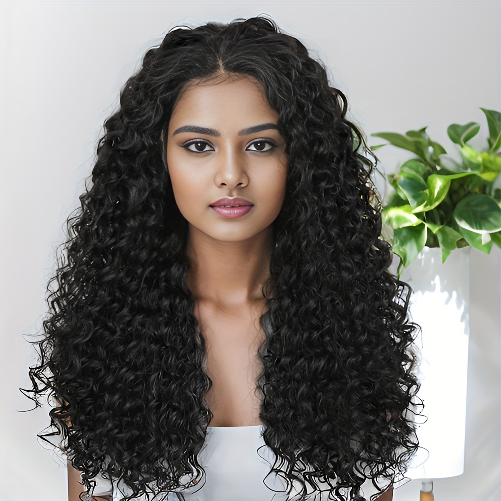 Long Curly Water Wave Wig Synthetic Lace Wig Elegant And Natural Daily Black Friday Christmas Cosplay Use Lace Wig