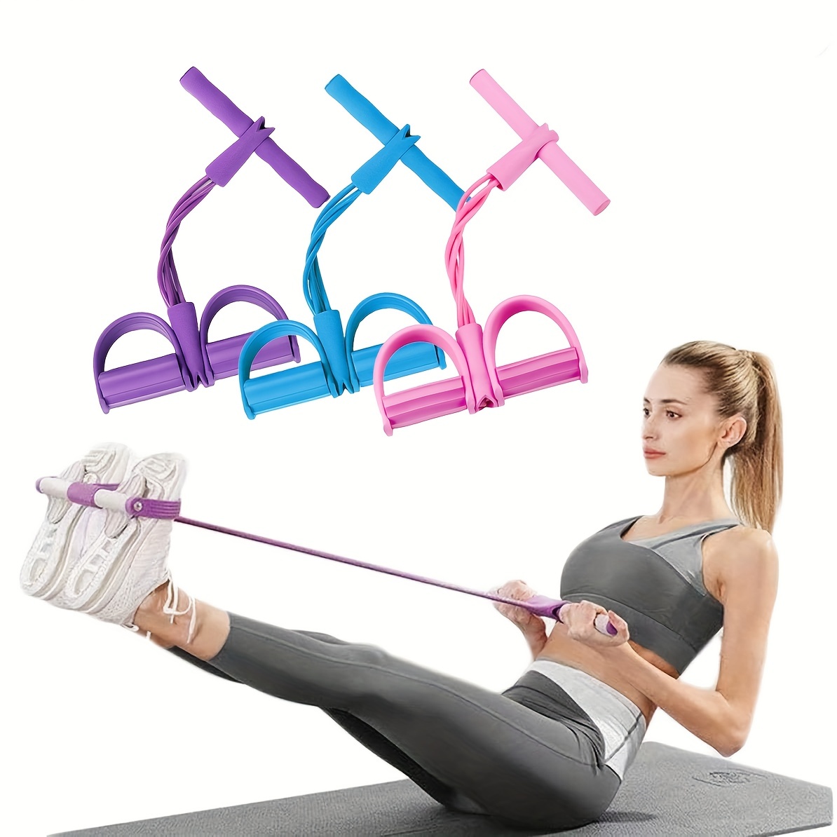 

4-tube Yoga Puller, Nbr Non-slip Foam Fitness Equipment, High Stretch Elastic Tension Rope For Adults – Uncharged Full-body Workout Home Gym Accessories