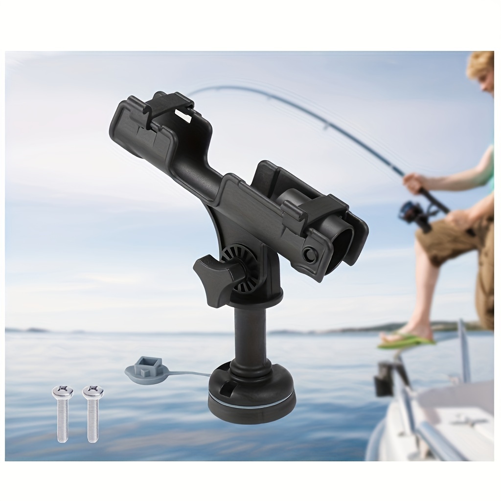 360° Adjustable Removable Fishing Rod Pole Holder Rack - Perfect for Kayaks  & Boats!