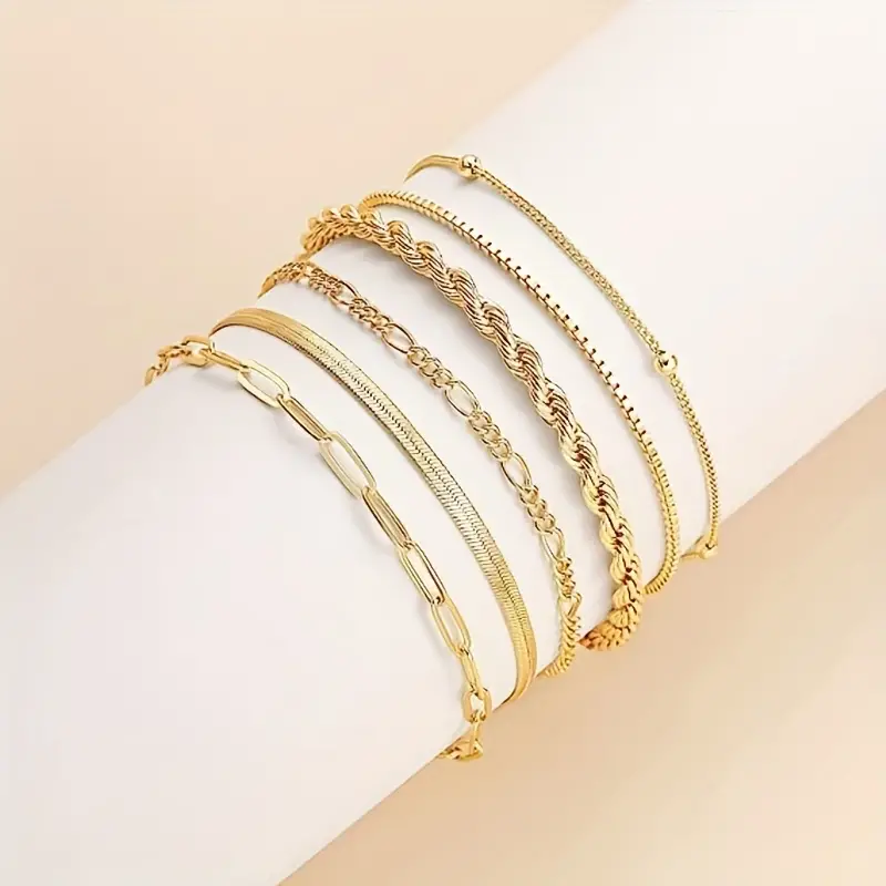 Golden Bracelets For Women 14k Gold Plated Bracelets For - Temu
