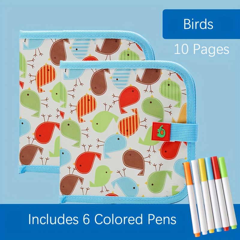 Erasable Doodle Book for Kids with 12 Watercolor Pens