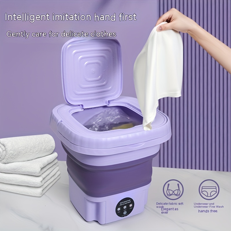 Foldable Mini Washing Machine With Blue ray Sterilizing 3 - Temu