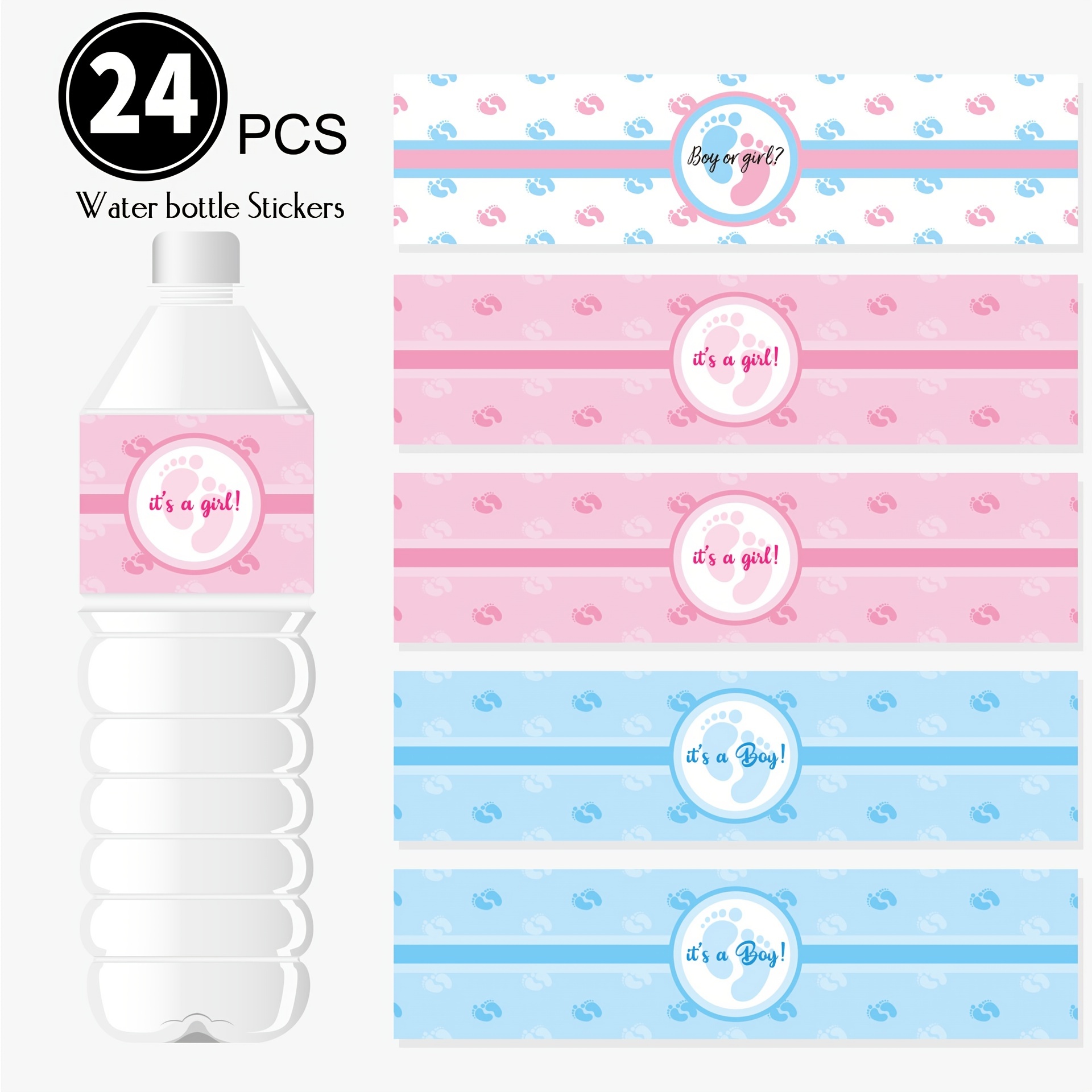 Gender Reveal Party Water Bottle Stickers Teenager Stuff - Temu