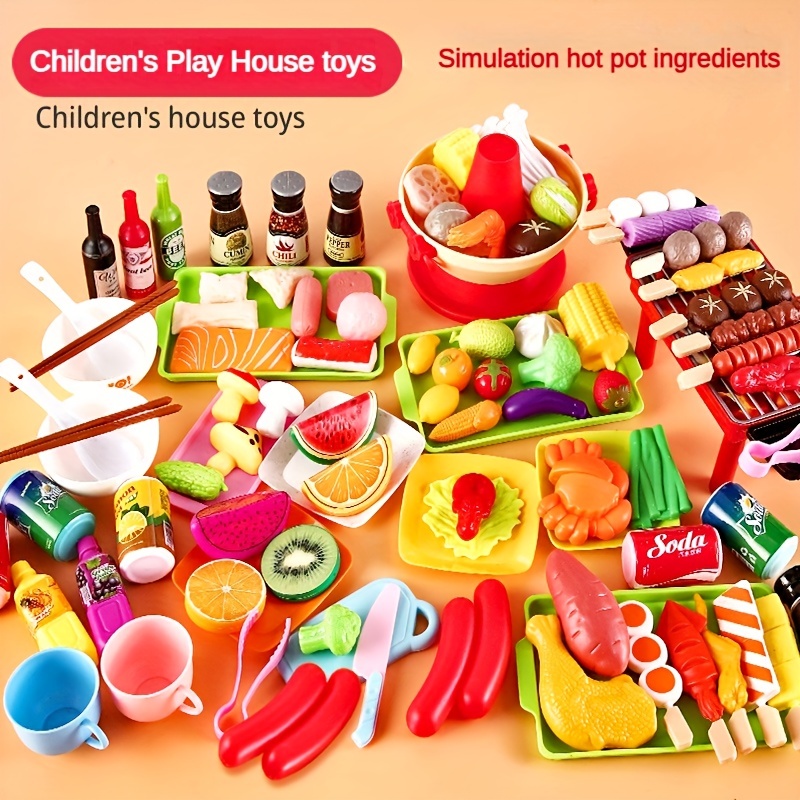 100 piezas de juguete de comida para cortar para niños, cocina, juguetes de  comida para niños
