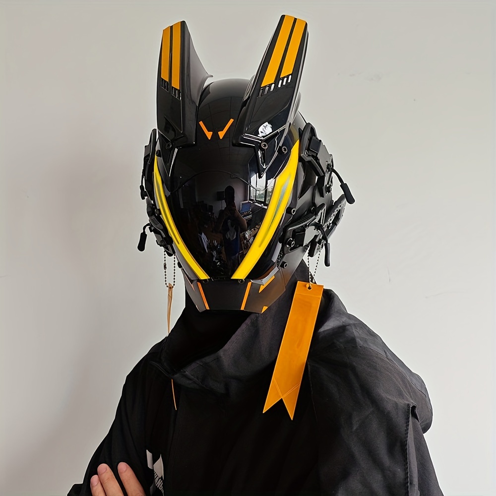 Cyberpunk Mask Punk Mask Halloween Cosplay Party Props Costume for Men,  Anti-fog Lens Futuristic Mask Techwear Mask Helmet Music Festival for Men