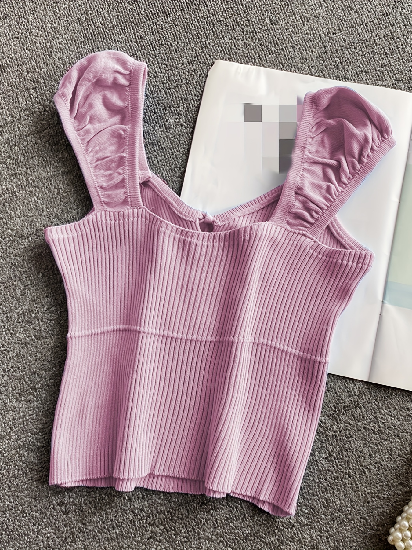 Ribbed Knotted Tank Top for Women