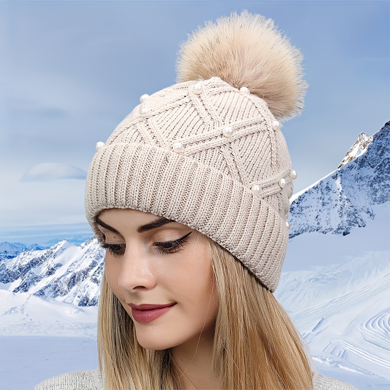 Solid Color Breathable Warm Knit Hat Fashionable Winter - Temu