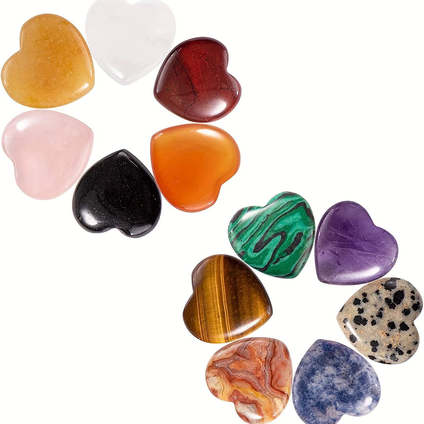 Chakra Heart Stones Natural Heart Shaped Love Gemstones - Temu