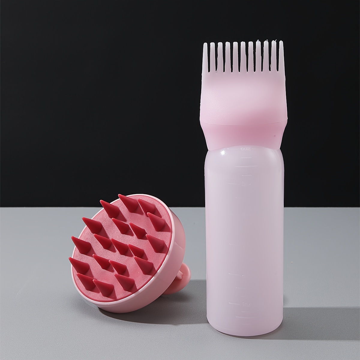 

2pcs/set Hair Dye Applicator Brush Bottles Dyeing Shampoo Bottle Silicone Hair Washing Brush Scalp Massage Brush