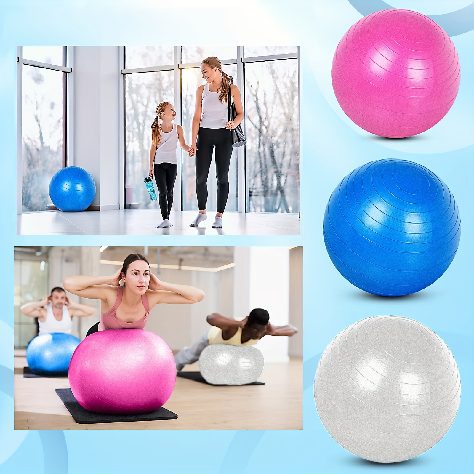 Thick Yoga Ball Explosion proof Inflatable Yoga Fitness Ball - Temu